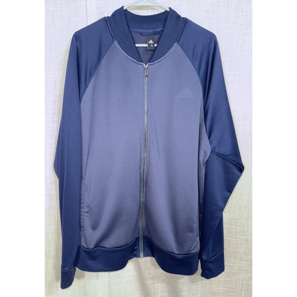 Adidas Y2K Men's X-Large XL LONG SLEEVE TRACK JACKET Windbreaker Navy Blue‎ Cosy